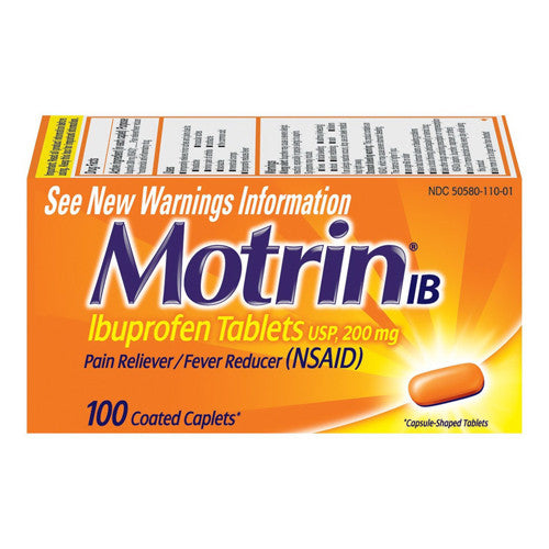 Motrin Ib Ibuprofen 200Mg Pain Reliever And Fever Reducer Caplets - 100 Ea
